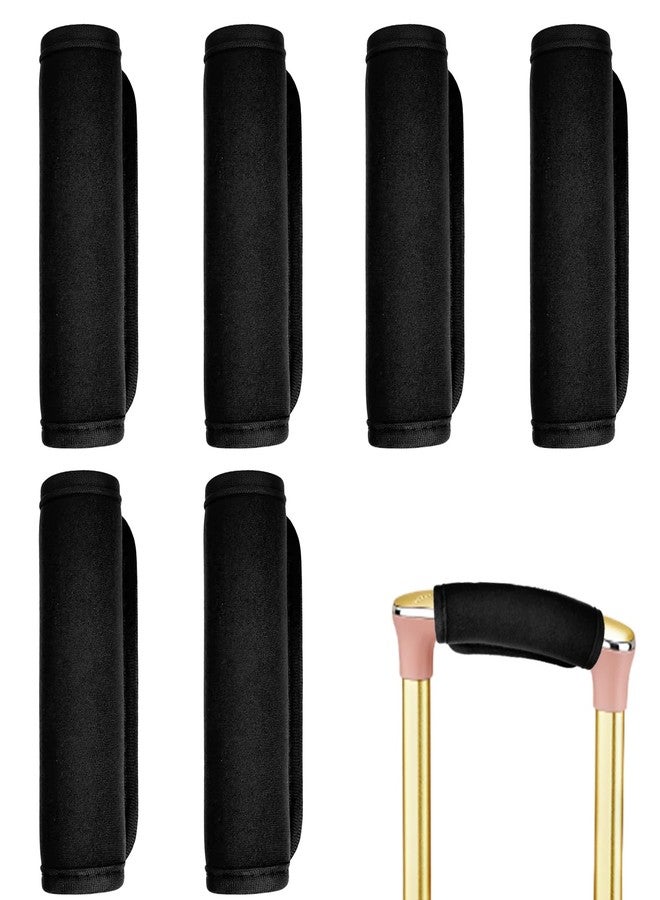 MCSDFN 6 Pack Luggage Handle Wrap for Suitcase Luggage Tags Bright Soft Suitcase Identifiers Luggage Handle Covers Travel Accessories, Black - Image 1